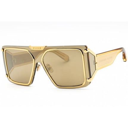 Philipp Plein Unisex Sunglasses - Yellow Gold Metal Full Rim Oversized | SPP096M 400G ,
