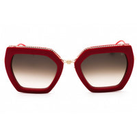 Philipp Plein Women's Sunglasses - Full Glossy Red Metal Butterfly | SPP097S 06Y6 ,