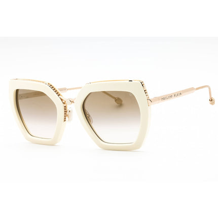 Philipp Plein Women's Sunglasses - Full Glossy Ivory Butterfly Frame | SPP097S 9ZQG ,