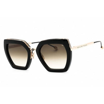 Philipp Plein Women's Sunglasses - Shiny Black Metal Butterfly Frame | SPP097S 0700 ,