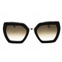Philipp Plein Women's Sunglasses - Shiny Black Metal Butterfly Frame | SPP097S 0700 ,