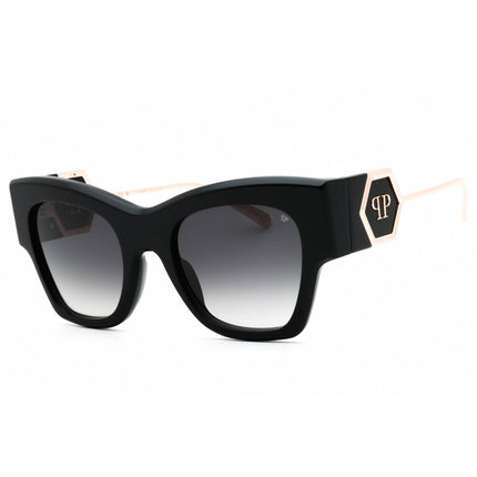 Philipp Plein Women's Sunglasses - Glossy Black Plastic Cat Eye Frame | SPP120M 0700 ,