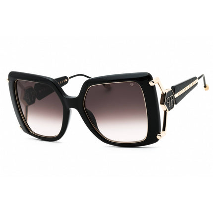 Philipp Plein Women's Sunglasses - Glossy Black Plastic Oversized Frame | SPP121S 0700 ,