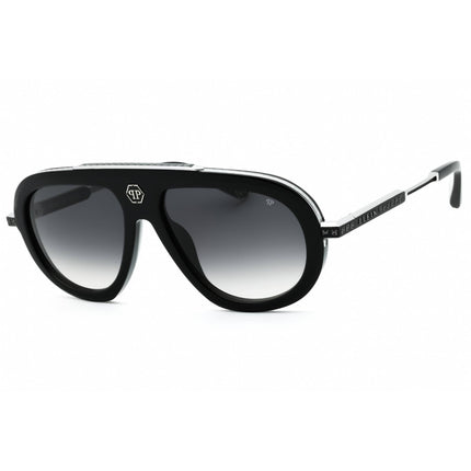 Philipp Plein Men's Sunglasses - Shiny Black/Silver Full Rim Frame | SPP151V 700Y ,