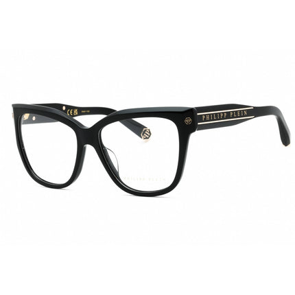 Philipp Plein Women's Eyeglasses - Shiny Black Plastic Cat Eye Frame | VPP051M 0700 ,