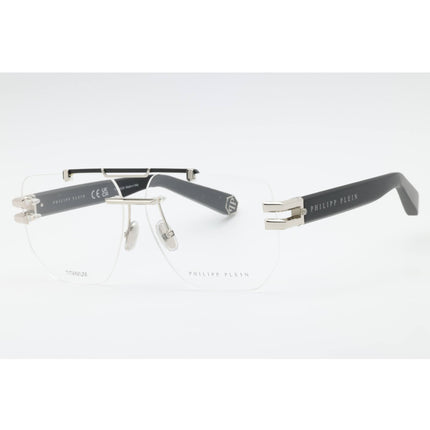 Philipp Plein Men's Eyeglasses - Palladium W/Semi-gloss Black Parts | VPP087M 0K07 ,