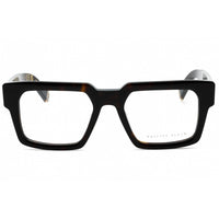 Philipp Plein Men's Eyeglasses - Shiny Dark Havana Plastic Square Frame | VPP156M 0722 ,