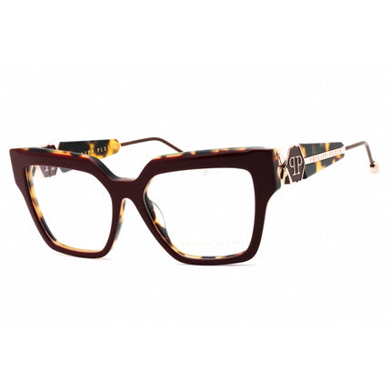 Philipp Plein Women's Eyeglasses - Bordeaux Havana Full Rim Cat Eye | VPP165S 0U86 ,