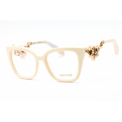 Roberto Cavalli Women's Eyeglasses - Cream Plastic Full Rim Cat Eye | VRC051M 09X7 ,