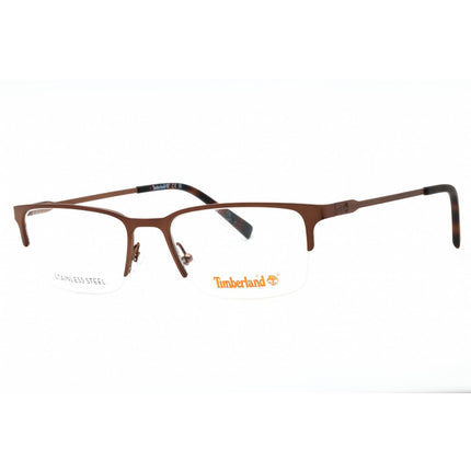 Timberland Men's Eyeglasses - Matte Dark Brown Metal Half Rim Rectangular | TB1799 049 ,