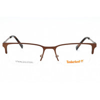 Timberland Men's Eyeglasses - Matte Dark Brown Metal Half Rim Rectangular | TB1799 049 ,