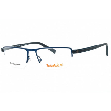 Timberland Men's Eyeglasses - Matte Blue Metal Half Rim Rectangular Frame | TB1821 091 ,