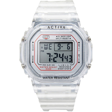Invicta Unisex Watch - Activa Digital White Dial Transparent Strap | ACW424-005 ,