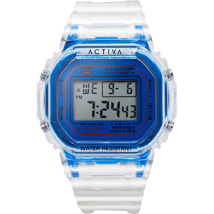 Invicta Unisex Watch - Activa Digital Blue Dial Transparent Strap | ACW424-007 ,