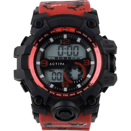 Invicta Unisex Digital Watch - Activa Cold Light Red Silicone Strap Alarm | ACW435-001 ,