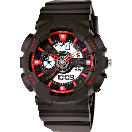 Invicta Unisex Watch - Activa Alarm Black Rubber Strap Analog-Digital | ACW498-001 ,