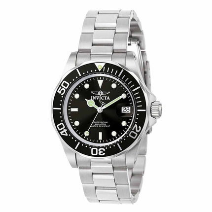 Invicta Men's Stainless Steel Watch - Pro Diver Quartz Black Dial Date | 9307 ,