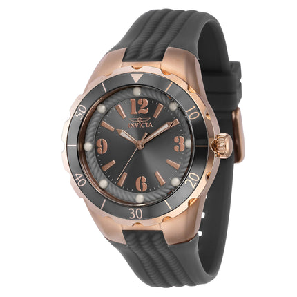 Invicta Women's Quartz Watch - Angle Charcoal Dial Silicone Rubber Strap | 40310 ,