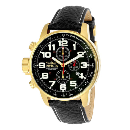 Invicta Men's Chronograph Leather Strap Watch - I-Force Lefty Black Dial | 3330 ,