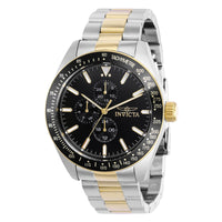 Invicta Men's Chronograph Watch - Aviator Black Bezel Two Tone Bracelet | 38969 ,