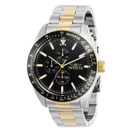 Invicta Men's Chronograph Watch - Aviator Black Bezel Two Tone Bracelet | 38969 ,