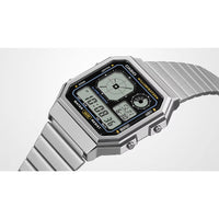 Casio Unisex Watch World Time Black and Grey Digital Dial Bracelet A130WE-1ACF ,
