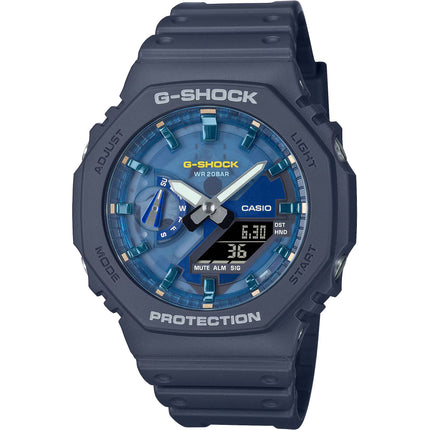 Casio Men's Watch G-Shock Navy Blue Resin Strap Analog-Digital GA-2100AS-2ACR ,