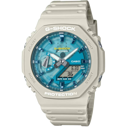 Casio Men's Watch G-Shock Desert Sand Beige Strap Analog-Digital GA-2100AS-5ACR ,