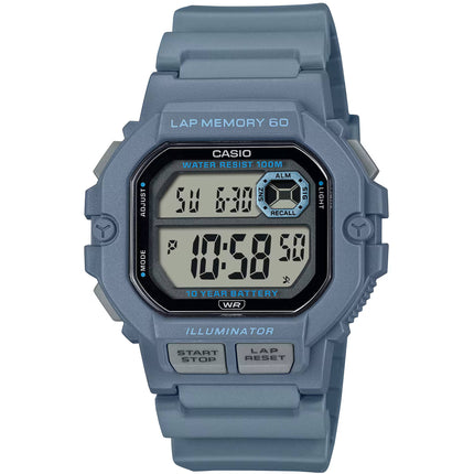 Casio Men's Watch Dual Time Grey Digital Dial Blue Resin Strap WS-1400H-2AVCF ,