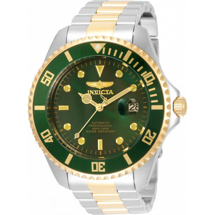Invicta Men's Watch Pro Diver Automatic Green Dial Two Tone Steel Bracelet 35727 ,