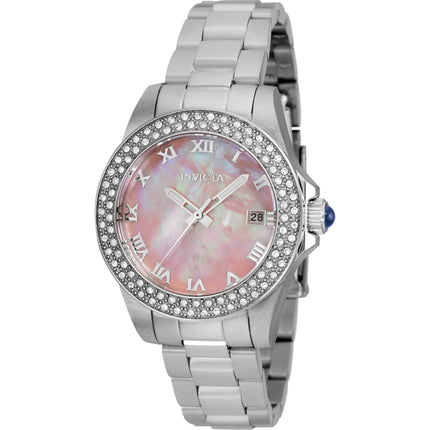 Invicta Women's Watch Angel Pink Mother of Pearl Dial Bracelet Crystal 36070 ,