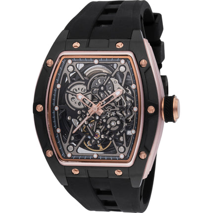 Invicta Men's Watch S1 Rally Automatic Skeleton Dial Black Silicone Strap 49016 ,