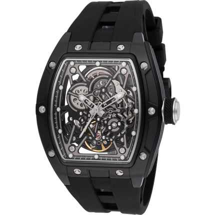 Invicta Men's Watch S1 Rally Chrono Black and Silver Skeleton Dial Strap 49018 ,