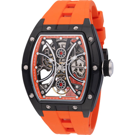 Invicta Men's Watch S1 Rally Automatic Skeleton Dial Orange Rubber Strap 49020 ,