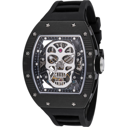 Invicta Men's Watch S1 Rally Chrono Skeleton Dial Black Silicone Strap 49025 ,