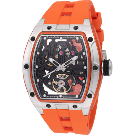 Invicta Men's Watch S1 Rally Automatic Skeleton Dial Orange Strap Chrono 49033 ,