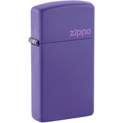 Zippo Windproof Pocket Lighter Slim Purple Matte with Classic Zippo Logo 1637ZL ,