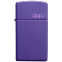 Zippo Windproof Pocket Lighter Slim Purple Matte with Classic Zippo Logo 1637ZL ,