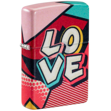 Zippo Windproof Pocket Lighter Love Design with Comic-Inspired Graphics 46013 ,