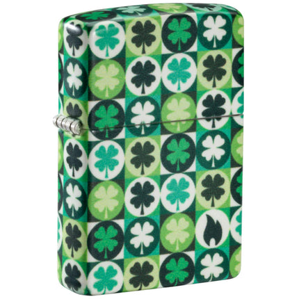 Zippo Windproof Pocket Lighter Clover Design Glow-in-the-Dark Green Matte 46015 ,
