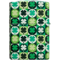 Zippo Windproof Pocket Lighter Clover Design Glow-in-the-Dark Green Matte 46015 ,