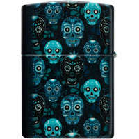 Zippo Windproof Lighter Traditional Sugar Skulls Design Glow-in-the-Dark 46017 ,