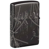 Zippo Windproof Pocket Lighter Skull King design High Polish Black Finish 46139 ,