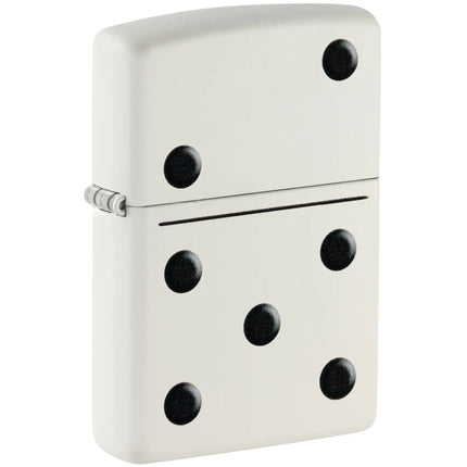 Zippo Windproof Lighter Classic Domino design with Color Image White Matte 46159 ,