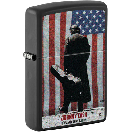 Zippo Windproof Lighter Johnny Cash Black Matte with Color Image design 46166 ,