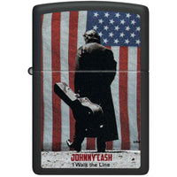 Zippo Windproof Lighter Johnny Cash Black Matte with Color Image design 46166 ,