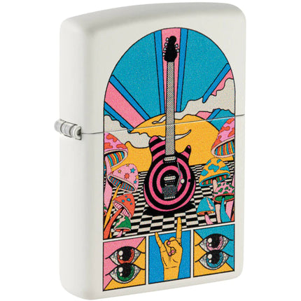 Zippo Windproof Lighter Retro Music with Color Image Design White Matte 46167 ,