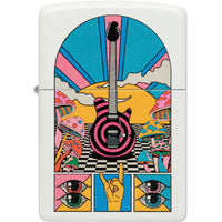 Zippo Windproof Lighter Retro Music with Color Image Design White Matte 46167 ,