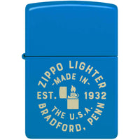 Zippo Windproof Pocket Lighter Zippo Seal design Sky Blue Matte Finish 46173 ,