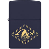 Zippo Windproof Pocket Lighter Campfire design Classic Navy Matte Finish 46174 ,
